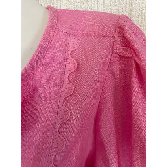 Crown & Ivy Pink Sky Scalloped Top Belk Fashion Woven Line XXL - Picture 4 of 15